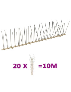 Set Dissuasori per Uccelli e Piccioni 20 pz 4 File 10 m 2
