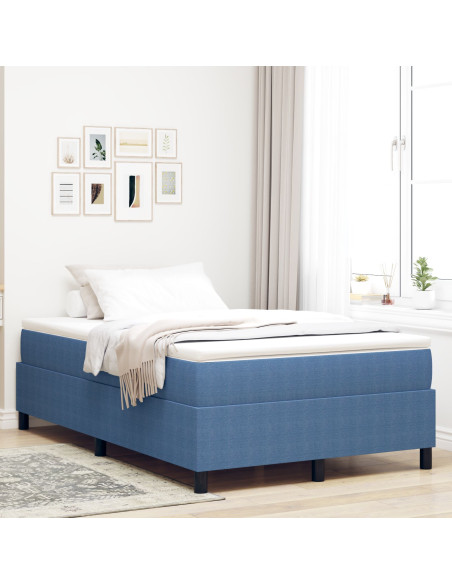 Letto Box Spring con Materasso Blu 120x200 cm Fodera in Corduroy