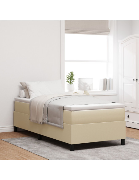 Letto con Box Spring e Materasso Verde Chiaro Grigio 90x200 cm Tessuto di Corduroy