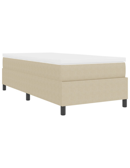 Letto con Box Spring e Materasso Verde Chiaro Grigio 90x200 cm Tessuto di Corduroy