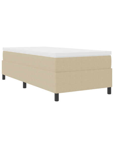 Letto con Box Spring e Materasso Verde Chiaro Grigio 90x200 cm Tessuto di Corduroy