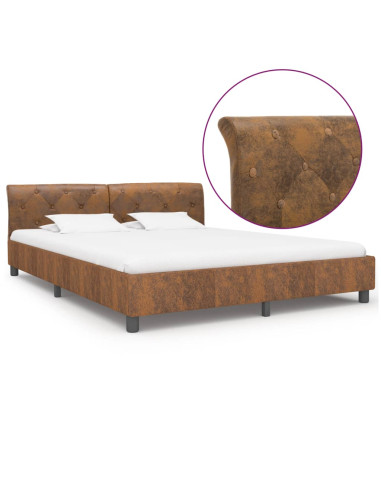 Giroletto Marrone in Similpelle Scamosciata 180x200 cm