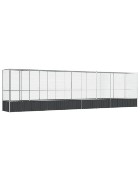 Voliera con Estensione Argento 834,5x107x212 cm in Acciaio