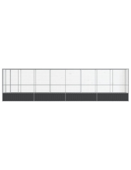 Voliera con Estensione Argento 834,5x107x212 cm in Acciaio