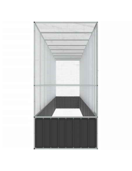 Voliera con Estensione Argento 834,5x107x212 cm in Acciaio