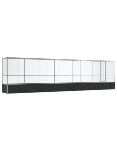 Voliera con Estensione Argento 834,5x107x212 cm in Acciaio