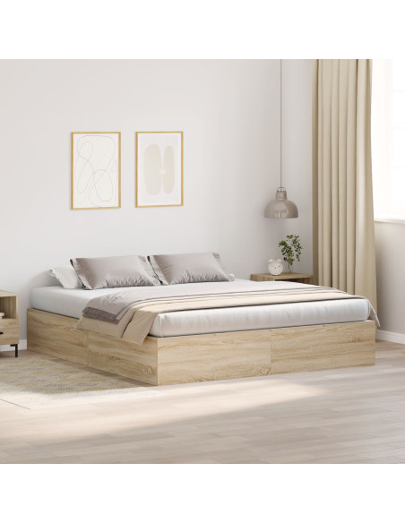 Struttura Letto Storage  Rovere Sonoma 180x200 cm