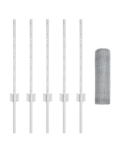 Recinzione con Posto Argento 0,6 x 10 m Acciaio 2