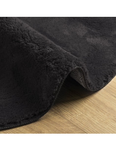 Tappeti per area Ovale HUARTE Nero 160 x 230 cm 100% Poliestere