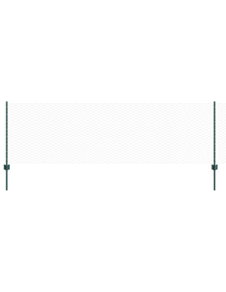 Pali per Recinzione  11 pcs U-Channel Verde 80 cm Acciaio, Recinzione Esagonale  Verde 0,8x50 m Acciaio