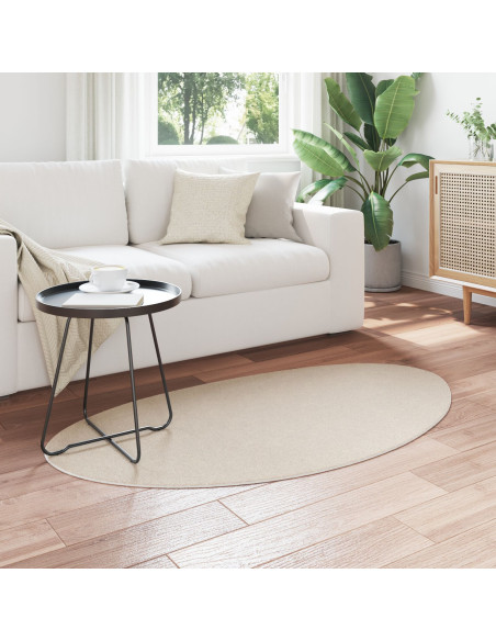 Tappeti Beige Cotone 80 x 150 cm Tappeto Decorativo Ovale