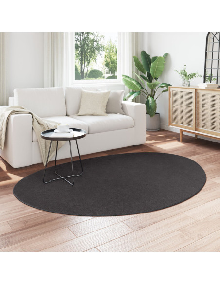 Tappeti  Antracite Lana 140 x 200 cm Tappeto per area Ovale