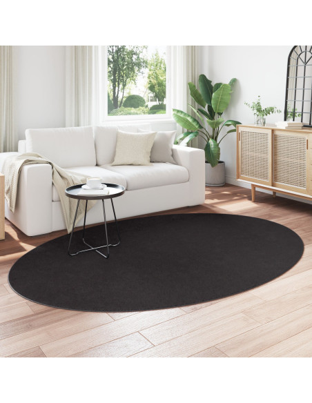 Tappeti per area Ovale HUARTE Nero 160 x 230 cm 100% Poliestere