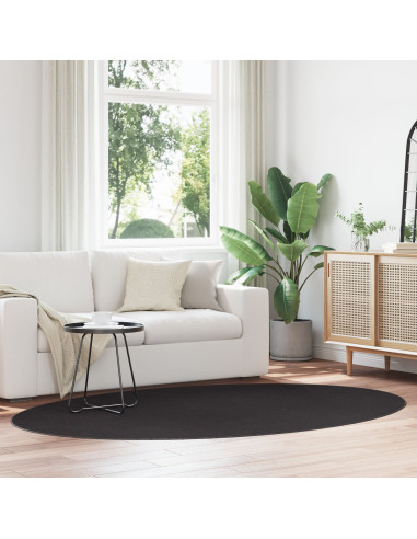 Tappeti per area Ovale HUARTE Nero 160 x 230 cm 100% Poliestere