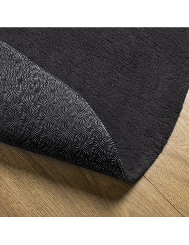 Tappeti per area Ovale HUARTE Nero 140 x 200 cm 100% Poliestere