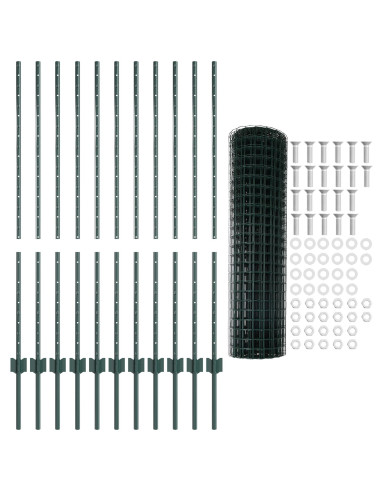 Recinzione con Posto Verde 1,2 x 25 m Acciaio e PVC