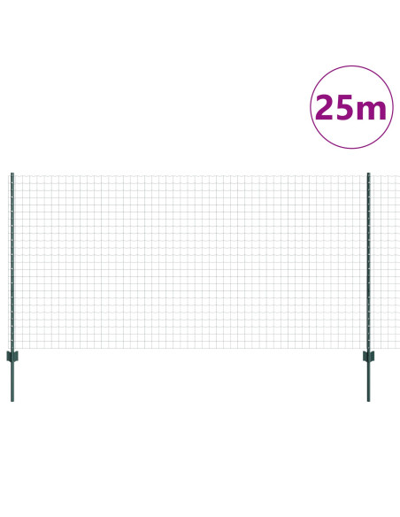 Recinzione con Posto Verde 1,2 x 25 m Acciaio e PVC