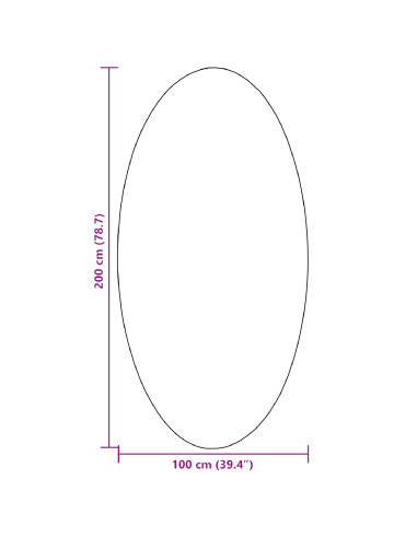 Tappeti per area Ovale HUARTE Nero 100 x 200 cm 100% Poliestere