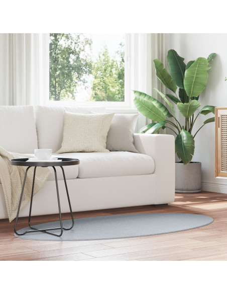 Tappeti Grigio Cotone 80 x 150 cm Tappeto Area Ovale