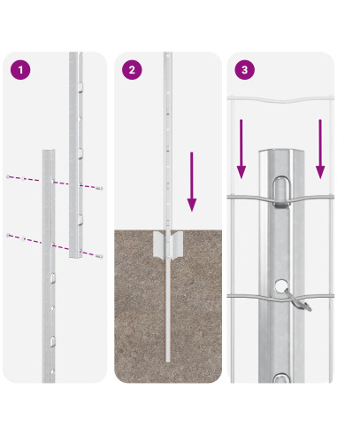 Recinzione con Posto Argento 1 x 25 m Acciaio