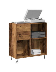 Mobile porta vinili rovere artigianale 85 x 38 x 89 cm