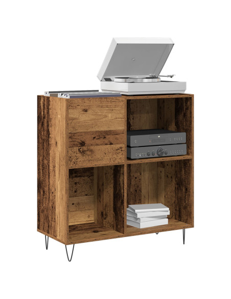 Mobile porta vinili rovere artigianale 85 x 38 x 89 cm
