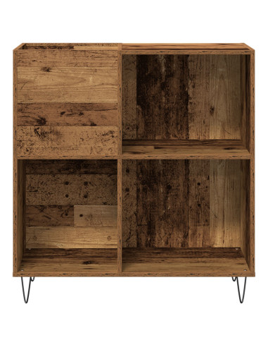Mobile porta vinili rovere artigianale 85 x 38 x 89 cm