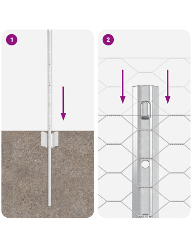 Recinzione con Posto Argento 0,8 x 25 m Acciaio