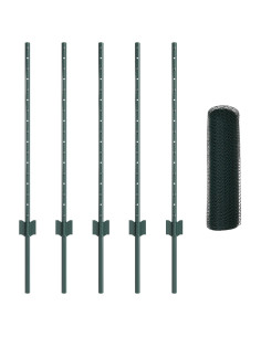 Recinzione con Posto Verde 0,8 x 10 m Acciaio e PVC 2