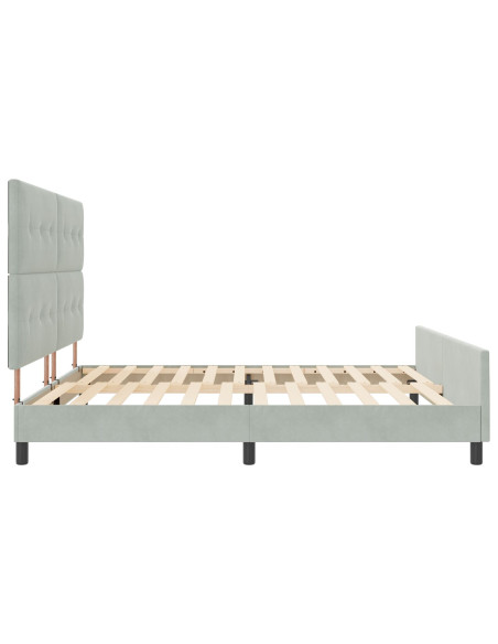 Letto a molle con testiera Grigio chiaro 200 x 200 cm Velluto