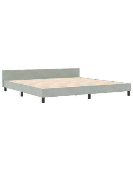 Struttura Letto Grigio Chiaro 200x200 cm in Velluto