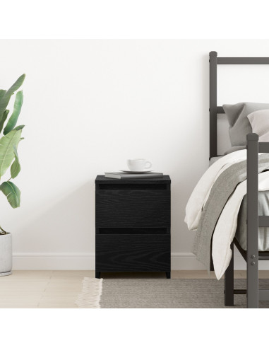 Armadio da Notte Rovere Nero 30 x 30 x 40 cm Legno multistrato