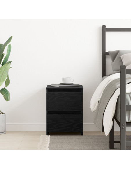 Armadio da Notte Rovere Nero 30 x 30 x 40 cm Legno multistrato