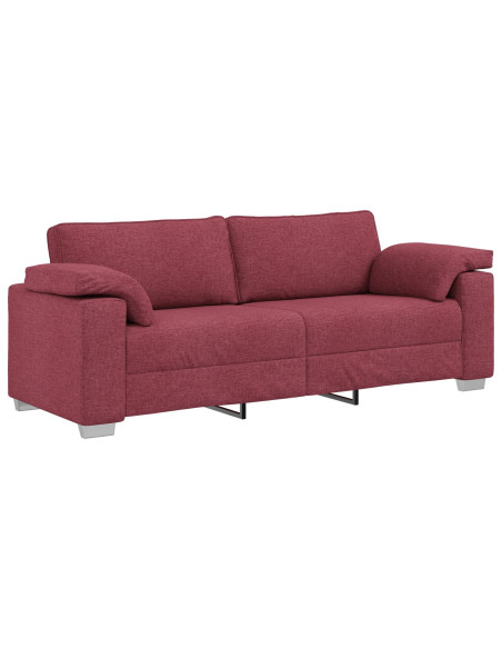 Set divano 2 pezzi con cuscini in tessuto rosso vino