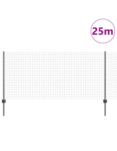 Recinzione con Posto Grigio 1 x 25 m Acciaio e PVC 2