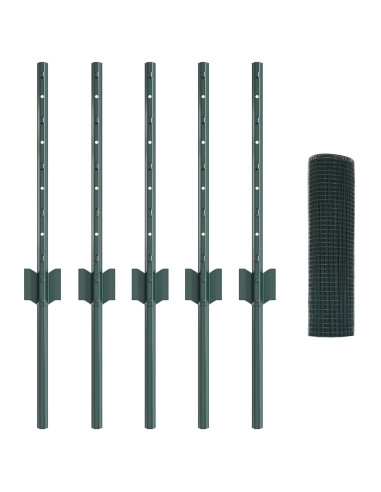 Recinzione con Posto Verde 0,4 x 10 m Acciaio e PVC