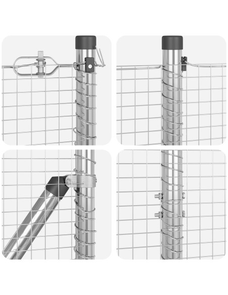 Recinzione in Rete Saldature  con 13 Pali 1.5x25 m Acciaio Galvanizzato