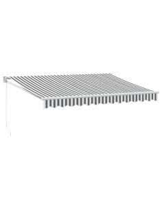 Tenda Retrattile Antracite e Bianca 3,5x2,5m Tessuto/Alluminio 2