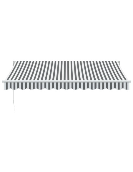 Tenda Retrattile Antracite e Bianca 3,5x2,5m Tessuto/Alluminio