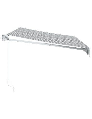 Tenda Retrattile Antracite e Bianca 3,5x2,5m Tessuto/Alluminio