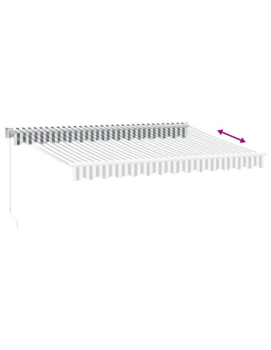 Tenda Retrattile Antracite e Bianca 3,5x2,5m Tessuto/Alluminio