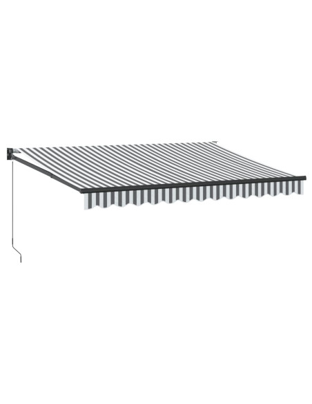Tenda Retrattile Antracite e Bianca 3,5x2,5m Tessuto/Alluminio