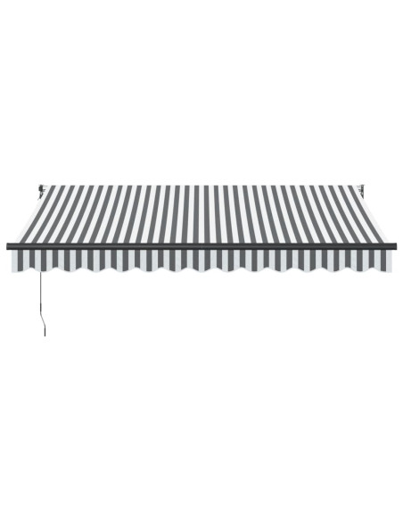 Tenda Retrattile Antracite e Bianca 3,5x2,5m Tessuto/Alluminio