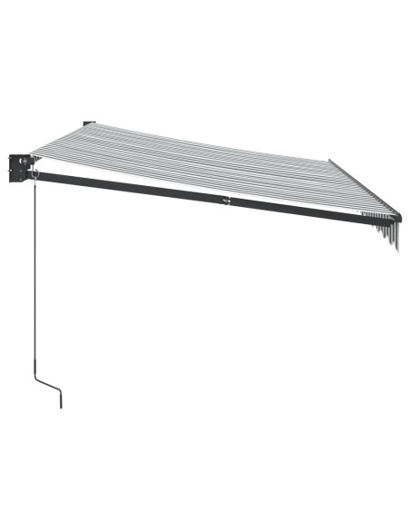 Tenda Retrattile Antracite e Bianca 3,5x2,5m Tessuto/Alluminio
