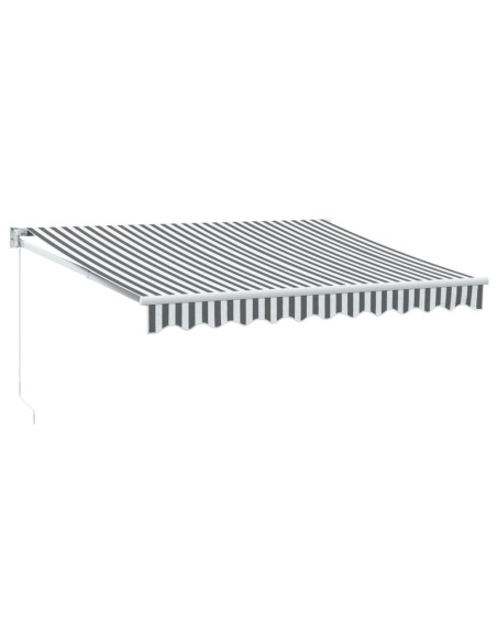 Tenda da Sole Antracite e Bianca 3x2,5 m Tessuto e Alluminio