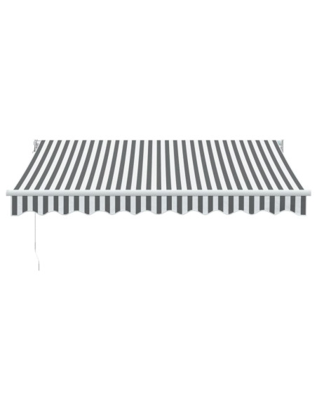 Tenda da Sole Antracite e Bianca 3x2,5 m Tessuto e Alluminio