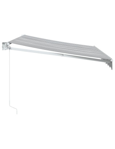 Tenda da Sole Antracite e Bianca 3x2,5 m Tessuto e Alluminio