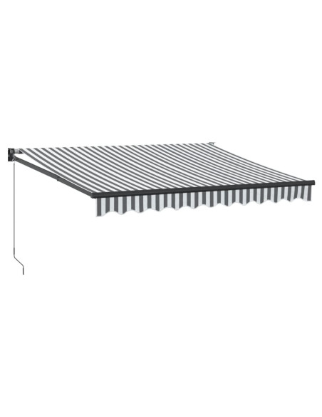 Tenda da Sole Antracite e Bianca 3x2,5 m Tessuto e Alluminio