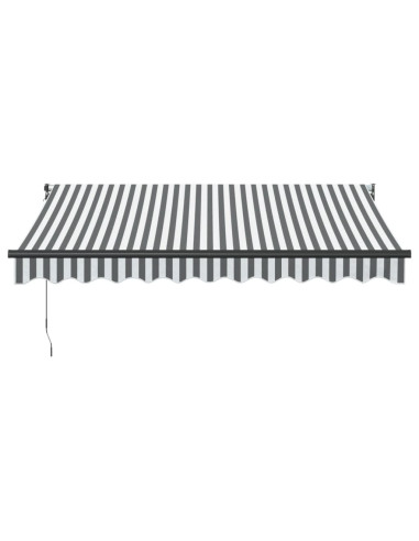 Tenda da Sole Antracite e Bianca 3x2,5 m Tessuto e Alluminio