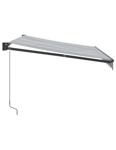 Tenda da Sole Antracite e Bianca 3x2,5 m Tessuto e Alluminio